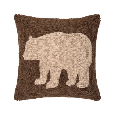 C&F Home 18" x 18" Bear Hooked Pillow