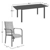 EROMMY 7 Piece Patio Expandable Table Dining Set, Outdoor Dining Table And Chairs Set For 4 To 8, 6 Textilene Chairs, 1 Iron Expandable Dining Table - 3 of 4