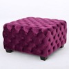 CAVINAS Modern Glam Velvet Ottoman Bench with Button-Tufted Diamond Stitch, Upholstered Ottoman Foot Rest, Work as End Table and Ottoman - 3 of 4