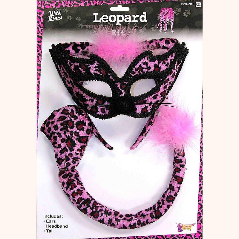 Pink Leopard Adult Costume Disguise Kit, 1 of 2