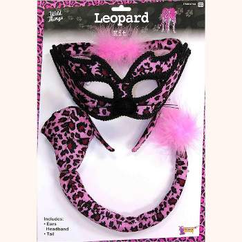 Pink Leopard Adult Costume Disguise Kit