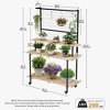 Heavy Duty 3-Tier Metal Plant Stand with Wheels, Hanging Pot Shelf & Gridwall Display for Indoor Outdoor Use - 2 of 4
