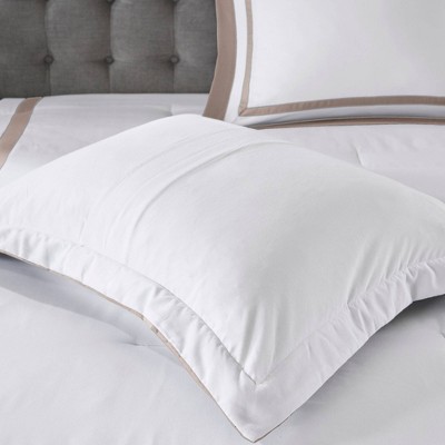 Taupe Full Microfiber 8-Piece Bedding Set with Decorative Pillows