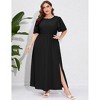 Plus Size Women's Tiered Ruffle Sleeve Maxi Dress with High Slit Elegant Long Flowy Party Dress - 2 of 4