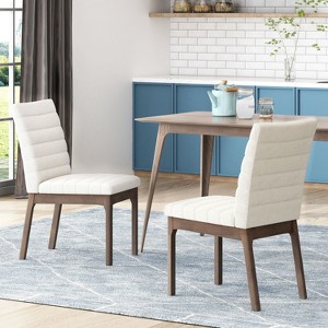 Okak Set of 2 Modern Upholstered Seat & Back Dining Chair Without Arm,Wooden Accent Dining Chairs for Dining Room,Kitchen - 1 of 4