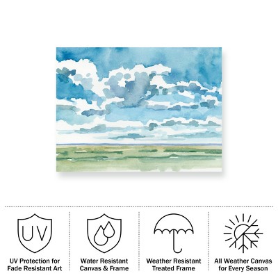 Large Blue and Green Landscape Outdoor Canvas Print