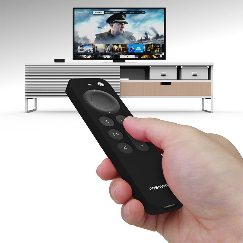 Fosmon Full Body Slim Easy Grip Case for Apple TV 4K 2021 Remote with Lanyard - Black, 2 of 10