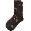 Memoi Women's Dancing Daisies Crochet Cuff Crew Socks Chestnut 9-11 - 3 of 3