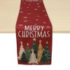 Unique Bargains Christmas Table Runner Gold Tone Star Christmas Tree Linen 72"x13" 1 Pc - 4 of 4