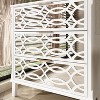 FUFU&GAGA 3-Drawers White Wood Mirrored Paint Nightstands Bedside Table - image 3 of 4