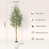 homfan Artificial Olive Tree with White Pot, Faux Floor Plants with Natural Wood Trunk & Fruits, Fake Olive Trees for Indoor Home Decor - 3 of 4