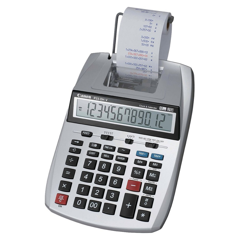 UPC 013803042931 product image for Canon P23-DH V Printing Calculator with Clock and Calendar - Silver | upcitemdb.com