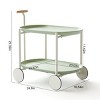 Kumasinova Artistic Moon Kitchen Cart with Dual Shelves,Mobile Small Rolling Cart on Wheels,Kitchen Island Cart for Living Spaces,Antique Green - 2 of 4
