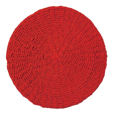 C&F Home Newport Red Abaca Round July 4th Charger Set 6