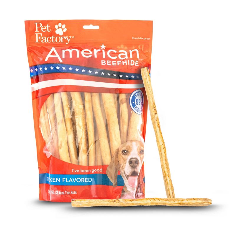Pet Factory American Beefhide Thin Rolls - 10", 35 Count, 1 of 5