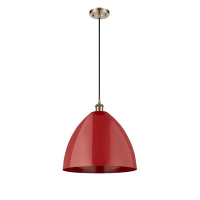 Plymouth Dome - 1 Light Cord Hung Mini Pendant In Industrial Style-18.75 Inches Tall and 16 Inches Wide