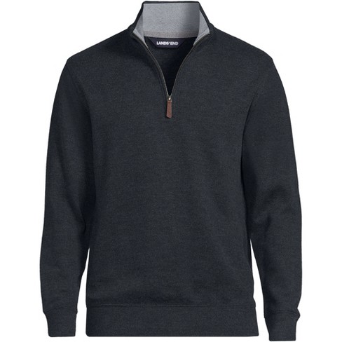 Lands End Men s Tall Bedford Rib Quarter Zip Sweater Medium