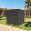 SEVOBAL Garden Fences and Gates Outdoor Slatted Design Privacy Screen Fence Panels, No Dig Fence Kit for Air Conditioner, Gray, 47"*47"*47" - 2 of 4
