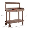 NicBex Outdoor Potting Bench Table with 2 Removeable Wheels Wooden Garden Bench Workstation with Drawer and Large Storage Space - 3 of 4