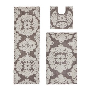 Medallion Collection 3 Piece 100% Cotton Tufted Bathroom Rug Set  with Non-Slip Backing, Machine Washable, Tumble Dry Bath Mat - 1 of 4