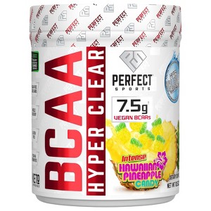 PERFECT SPORTS, BCAA Hyper Clear, 7.5G Vegan BCAAs 297G Intense Hawaiian Pineapple - 1 of 4