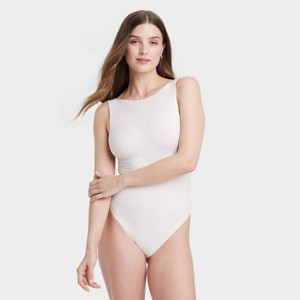 Women's Luxe Stretch Boat Neck Thong Bodysuit - Auden™ - 1 of 4