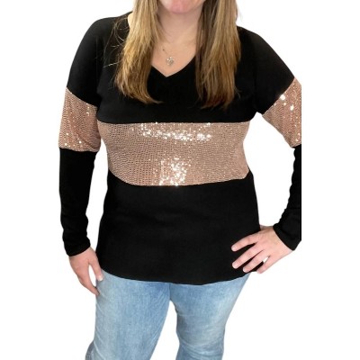 Women's V-Neck Long Sleeve Top - honeyme