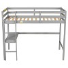 NicBex Twin Size Loft Bed with Desk Pine Bed Frame with Ladder and Full Length Guardrail, No Box Spring Required, Space Saving - 3 of 4