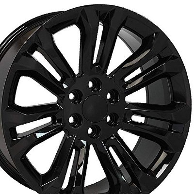 OE Wheels CV43B 22 Inch Rim Fits Silverado 1500 Style 6x139.7 22x9 Gloss Black - Hollander 5666 (1)