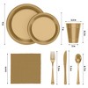Crown Display 182 Pc Plastic Dinnerware Set: Includes 26 Each of 9''  Plates Disposable, 7'' Dessert Plates, 12oz Cups Napkins & Cutlery - 4 of 4