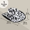 Zodaca Cow Print Cowboy Hat for Men, Women, Western Cowgirl Hat for Halloween Costume, Birthday Party, Unisex, Adult Size - 3 of 4