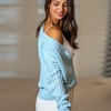 Women's Blue Cozy Cable Knit Front Button Cardigan - Cupshe - 4 of 4
