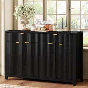 55" Buffet Sideboard Cabinet, Coffee Bar Storage Cabinet with 2 Drawers, Media Console Table, Kitchen Pantry Cabinet for Living Room Entryway - 1 of 4