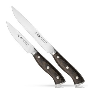 JoyJolt 2pc Kitchen Knife Set. 5.5” Utility Knife and 3.5” Paring Knife. High Carbon, x50 German Steel Tomato Knife - 1 of 4