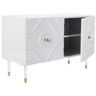 Zayn Light Gray and Gold Diamond Pattern Sideboard