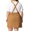 Agnes Orinda Women's Plus Size Corduroy Suspender Elastic Back A-Line Mini Skirt - 4 of 4