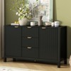 FONTOI Wave-Pattern Sideboard Cabinet with 3 Drawers&3 Adjustable Shelves, Scandinavian Style Storage Console Table, Black, 15.3"*28.3"*47.2" - 2 of 4
