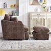 GDFStudio Sidney Modern 46" Chenille Upholstered Swivel Accent Chair with Ottoman and 3 Drawers - 4 of 4