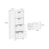 SEVOBAL Bathroom Storage Cabinets, Floor Organizer with 4 Drawers, Freestanding Storage for Bathroom Living Room, White, 11.81"*11.81"*32.68" - 4 of 4