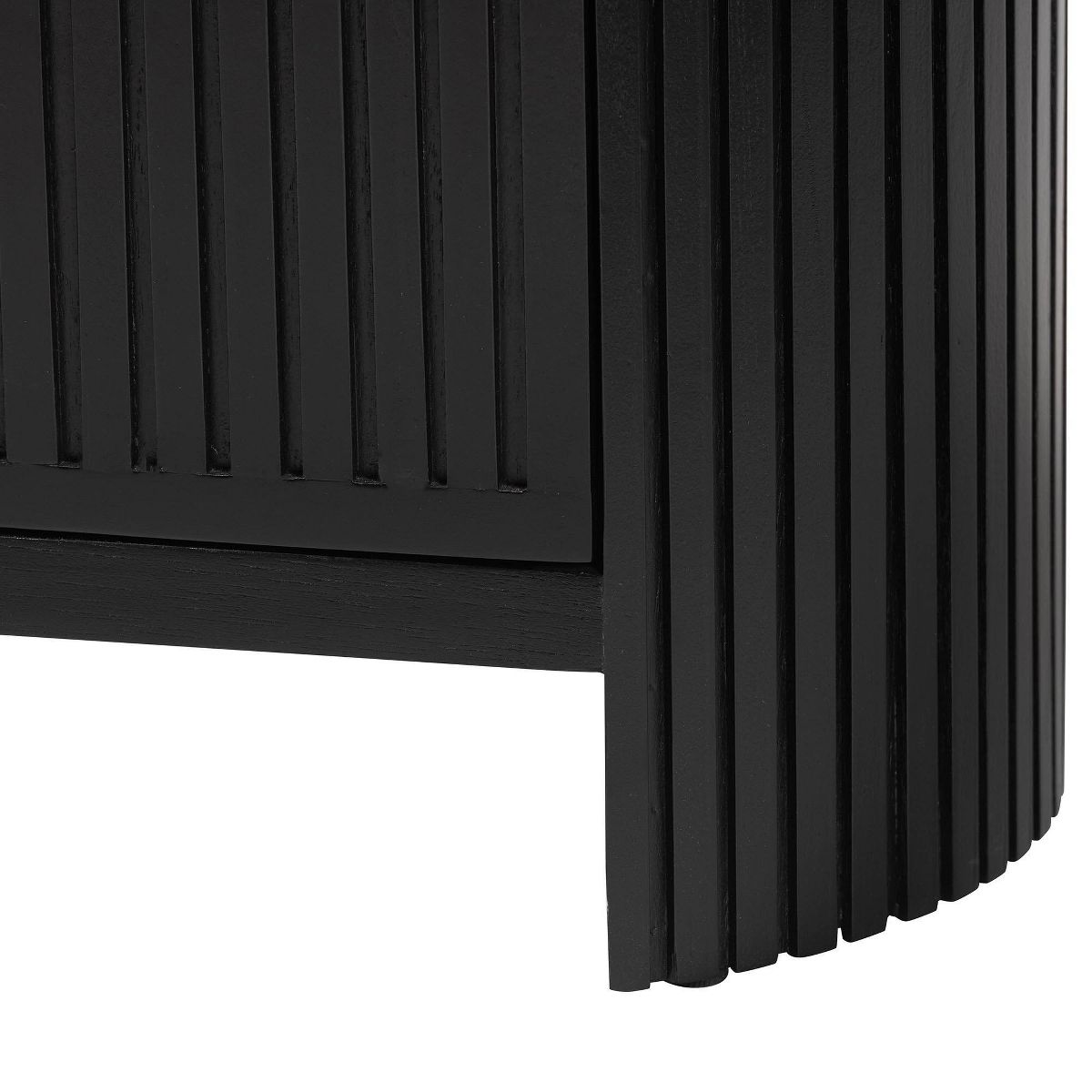 bali & pari Keshet Fluted Wood Storage Cabinet 2-Door with Vertical Slat Panels Black - thumbnail 7