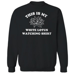 Rerun Island Men's Lotus Watching Shirt V2 Luxury Paradise Drama Long Sleeve Graphic Cotton Pullover Sweatshirt - 1 of 4