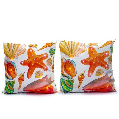 Ultimate Innovations 2pk Indoor/Outdoor Decorative Throw Pillows Seashell