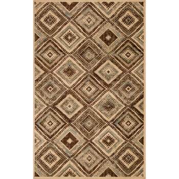 Farmhouse Rustic Diamonds Power-Loomed Living Room Bedroom Entryway Indoor Area Rug or Runner by Blue Nile Mills