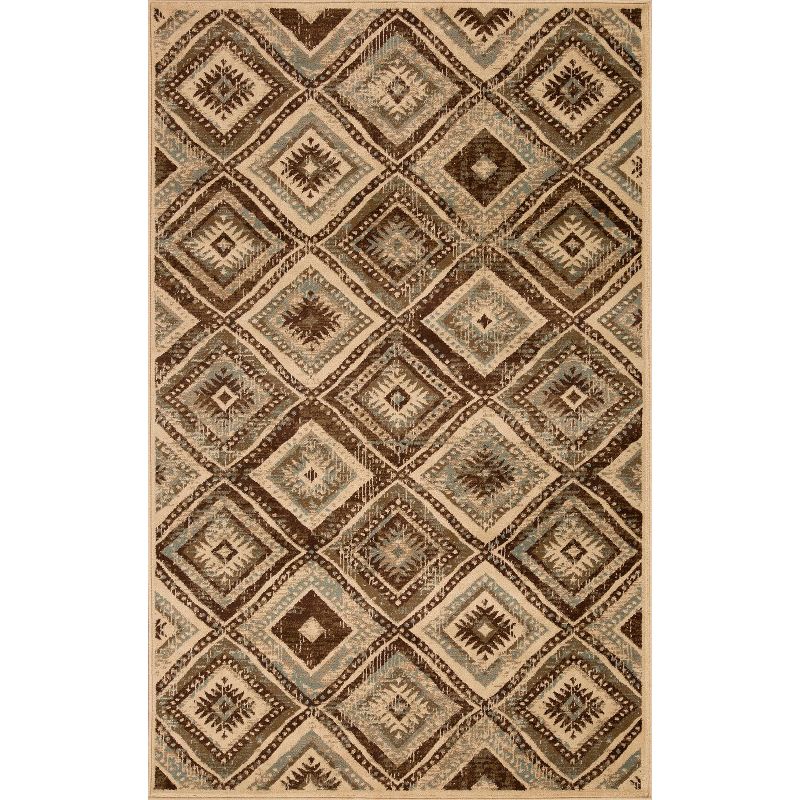 Farmhouse Rustic Diamonds Power-Loomed Living Room Bedroom Entryway Indoor Area Rug or Runner by Blue Nile Mills, 1 of 8