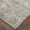 Gray and Silver Abstract Hand Woven Worn Faded Area Rug - 4 of 4