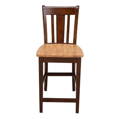 Contemporary Espresso Solid Wood 24" Counter Stool
