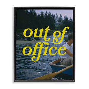 Stupell Industries Out of Office Lake View Black Framed Floater Canvas Wall Art - 1 of 4