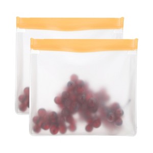 Unique Bargains Reusable Leakproof Zip PEVA Freezer Food Storage Bags 2 Pcs - 1 of 4