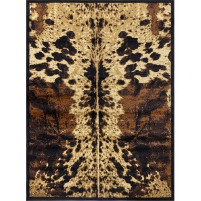 LunaLulinlk Black Cowhide Design Multi 2 ft. x 3 ft. Southwest Area Rug