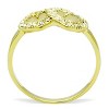 Slickblue Women's IP Gold Stainless Steel Ring, Clear Synthetic Crystal Accent, Heart-Inspired Band, Size 5-10 - 3 of 4